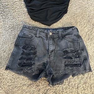 Hollister high waisted black shorts